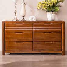 菲乐熊 六斗柜 全实木斗柜胡桃木客厅中式收纳柜储物柜实木斗橱矮柜抽屉柜卧室电视柜高款主卧 胡桃木六斗柜【134*41*75cm】
