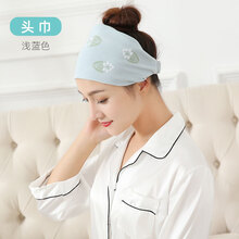 月子帽产后春秋季纯棉产妇孕妇帽子头巾秋冬季坐月子发带防风保暖 【双层】蓝色头巾