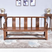 承古堂红木家具非洲鸡翅木（学名：非洲崖豆木）沙发实木客厅中式明清古典沙发椅组合 长沙发/三人座