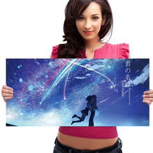 飞利浦 绝地求生大逃杀鼠标垫大号鼠标键盘垫加厚暖手水洗防滑精密锁边网咖网吧word快捷键吃鸡游戏桌垫 你的名字蓝鼠标垫80*30厘米精密锁边