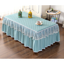 茶机垫布茶几桌布布艺长方形欧式茶几垫客厅台布茶几布茶几罩套尘罩蕾丝 欧尚绿(布边款) 长140*宽80*高40