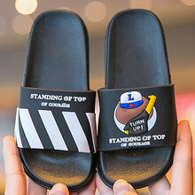 儿童拖鞋夏可爱卡通男童拖鞋中大童浴室洗澡防滑软底女童拖鞋夏居家室内亲子凉拖鞋夏 黑色 36/37（适合35-36码）