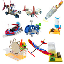 科学教育玩具 空气动力风能玩具 飞机汽车遥控船模型 幼儿园儿童小学生科学实验DIY科技小制作 风力套餐五(9款组合)