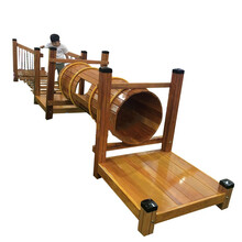幼儿园木制攀爬架轮胎攀爬墙进口黄花梨木质体能训练组合荡桥实木 体能训练680*100*110cm