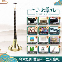 宏艺凤鸣唢呐乐器全套乌木黑檀木专业演奏考级初学者入门喇叭 乌木C调唢呐黄碗+12大豪礼
