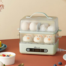 小熊电蒸锅早餐锅煮蛋器蒸蛋器煮鸡蛋早餐锅可预约蒸蛋机蒸鸡蛋早餐神器 ZDQ-B06E1 浅绿色