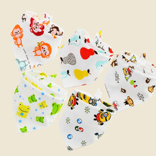 口水巾婴儿纯棉围嘴春秋冬新生儿头巾儿童围巾口水围兜宝宝三角巾 五条装-三角巾/纯棉白底（男宝-A组）