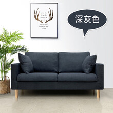 亦铁 沙发小户型北欧三人客厅组合布艺沙发出租房家具单人卧室双人沙发公寓会客办公服装店沙发可拆洗 深灰色  全拆洗 三人长1.75米带2抱枕