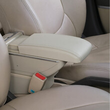 雪佛兰新赛欧/赛欧3扶手箱专用改装中央手扶箱配件内饰老10-14年2015 16 18款 双层滑动伸缩款无USB 米色 10 11 13 14款赛欧