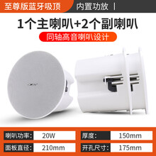 先科蓝牙吸顶喇叭微信收款语音播报嵌入式天花吊顶音响背景音乐套装商铺家用吸顶音箱家庭影院 音质至尊版一拖二（适合150平）