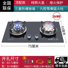 好太太煤气灶双灶家用嵌入式天然气灶台式燃气液化气炉具- 顶配款右九腔猛火灶+钢化玻 璃面板+熄火保护 天然气
