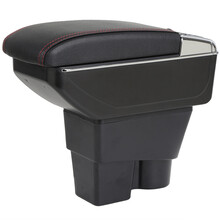 车奇缘扶手箱斯柯达昕锐扶手箱昕动扶手箱通用汽车中央手扶箱改装配件加宽可升高双层储物箱置物箱带USB口 双层伸缩款黑色(双层-伸缩-无USB)