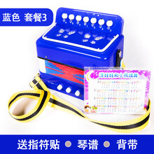 男孩女孩儿童小手风琴初学者音乐玩具乐器2-3岁入门生日礼物早教 蓝色 套餐3购买