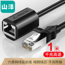 山泽(SAMZHE)网线延长线 六类cat6类千兆网络延长线 RJ45网口接头电脑路由器连接器线 纯铜双绞线 1米610YC