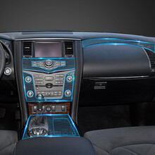 FOX 途乐中控内饰保护贴膜犀牛皮透明TPU隐形车衣防刮排挡仪表台保护膜中东版途乐Y62改装饰专用件 全套保护膜【旗舰-铂金版TPU喷水安装】11片