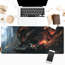 黑狼（Black Wolf）鼠标垫超大号游戏英雄LOL联盟动漫锁边定制订做电脑办公桌垫键盘垫 锁边黑夜使者亚索 500x1000x3mm