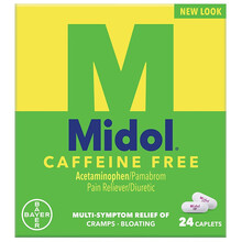 美国进口Bayer拜耳 Midol Complete 女性缓解月经片 姨妈痛 绿盒少女型无咖啡因知乎推荐24片