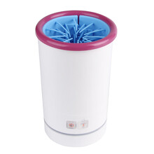 【抖音同款】宠物洗脚杯自动 狗狗猫咪电动洗脚器 自动洗爪杯爪足部清洁机 粉白-S号