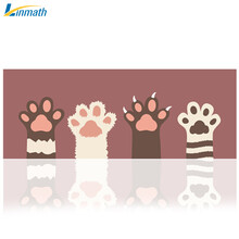 玲魅Linmath 鼠标垫大号动漫电脑键盘垫笔记本办公桌垫游戏锁边大号鼠标垫800*300MM【四只猫爪】