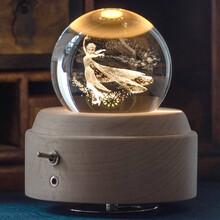 冰雪奇缘水晶球爱莎艾莎公主音乐盒八音盒生日礼物女孩六一儿童节 艾莎公主(我心永恒)