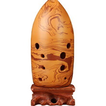 永田埙乐器十孔初学七星埙双腔埙陶埙笔筒埙奇幻岩纹入门专业演奏音准民族吹奏乐器 D调 (低沉/厚重)