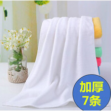 家政保洁专用长毛巾清洁搞卫生抹布吸水不掉毛加厚擦玻璃地板家具打扫卫生抹布毛巾汽车毛巾擦车洗车毛巾 白色（30X70cm）7条加厚款