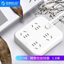 奥睿科(ORICO)新国标安全插座/排插/插线板/插排/接线板/拖线板 总控开关儿童保护门 全长1.8米NBS-4A