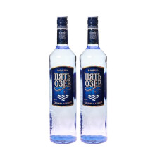 五湖洋酒俄罗斯原装进口RUSSIAN VODKA 五湖伏特加40度 500mL*2瓶