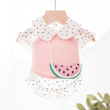 玉洋轩 狗狗猫咪衣服春夏季T恤 新款猫咪衣服卡通菠萝衣服薄款透气猫咪裙子 清凉西瓜 L号建议体重8-11斤