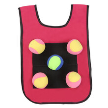 儿童粘球衣幼儿园背心粘粘球亲子互动户外玩投掷粘靶感统训练器材 加宽款(红色）送5个球