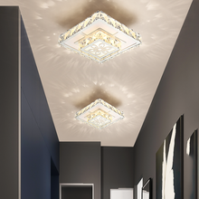 尊光 过道灯走廊灯玄关灯水晶灯吸顶灯led正方形 简约现代走道灯门厅灯阳台灯进门鞋柜入户灯 20cm【暗装】三色