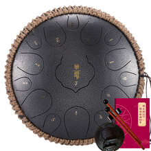华蜀 空灵鼓15音新升级13音11音12寸莲花款色空鼓打击乐器手碟忘忧钢舌鼓初学者专业手敲乐器 新款莲花款15音 花银色