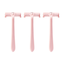 雪玛丽进口微距带防护网刮毛刀一次性刮毛刀剃须刀手动腋毛刀女士剃刀刮因毛剃腋毛刀除毛刀 三只裸粉色带护网