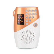 Amoi/夏新 V8便携随身听小音响老人收音机mp3播放器外放插卡音箱 香槟金+8G歌本充电器读卡器 套餐一