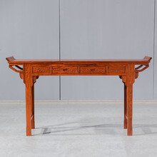 寻古红木家具非洲花梨（学名：刺猬紫檀）中堂四六件套实木中式条案供桌翘头案农村堂屋佛台佛神台香案 条案：长218*宽45*高110cm