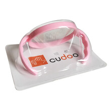 可么多么奶瓶奶嘴配件 瓶身中间环吸管防尘盖把手吸管手柄瓶身配件全软硅胶三滴奶嘴奶瓶盖帽 粉色直把手