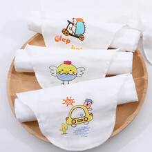 象宝宝（elepbaby）全棉纱布吸汗巾5条装婴儿垫背巾汉巾隔汗巾四层纱布儿童卡通吸汗巾