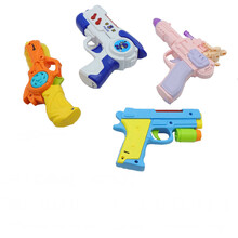2-3岁儿童玩具枪小孩卡通迷你小Q枪幼儿发声光枪发光恐龙变形枪 变形+震动+乐乐+警察枪=4把 送电池