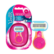 新款吉列维纳斯五层刀片刮毛刀敏感肌芦荟除毛刀1刀架2刀头女士除毛刀 五层迷你刀架1刀架1刀头带粉盒