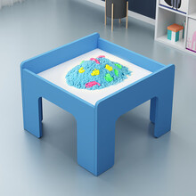 小孩玩的积木桌椅套装太空沙桌子多功能儿童玩具桌儿童游戏沙盘桌玩具桌玩具台 A款长55基础款(备注颜色