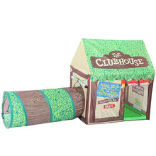 儿童帐篷游戏屋女孩家庭室内互动过家家男孩户外爬行地垫隧道婴儿宝宝玩具帐篷4-12岁折叠大小房子礼物 小树屋+绿色通道