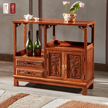 比艺 红木家具非洲花梨（学名：刺猬紫檀）中式餐边柜多功能茶水柜古典橱碗柜实木储物柜置物柜茶叶柜 餐边柜尺寸：108*38*81（cm）