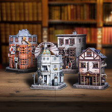 乐立方哈利波特霍格沃茨大城堡立体拼装模型3d拼图iy手工成年 对角巷（巫师银行+魔杖商店+笑话商店+用品商店）