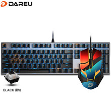 达尔优（dareu）机械师+EM902游戏鼠标电竞版 机械键盘套装 有线键盘套装 全键无冲 金属上盖 108键单光黑轴
