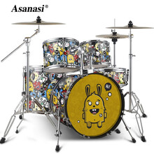 阿萨娜丝（Asanasi）架子鼓儿童鼓卡通鼓Q80爵士鼓5鼓2镲3镲4镲入门初学者专业演奏 怪兽款5鼓3镲
