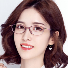近视眼镜女有度数 眼镜框女小框超轻无度数透明无镜片学生可配防蓝光防辐射老花散光 淡粉色