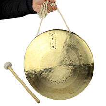 长尧牌高中低虎音锣鼓戏剧剧团铜锣手工用锣武锣苏锣开道锣 小苏锣（直径28.5Cm）+锣锤