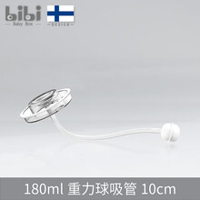 芬兰bibiBabyBox奶瓶PPSU配件-盖子 /吸管 /防胀气塞 /手柄原装配件 180ml/150ml重力球吸管组10cm
