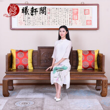鸿韵天成红木家具非洲鸡翅木（学名：非洲崖豆木）实木罗汉床沙发新中式客厅沙发椅组合沙发床躺床睡榻 长208*宽68*坐高48(总高89) cm