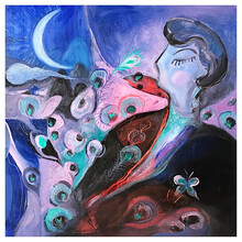 维格列艺术 Leon 布面油画《JUNO》80 x 80cm现代简约客厅沙发背景墙画走廊玄关壁画